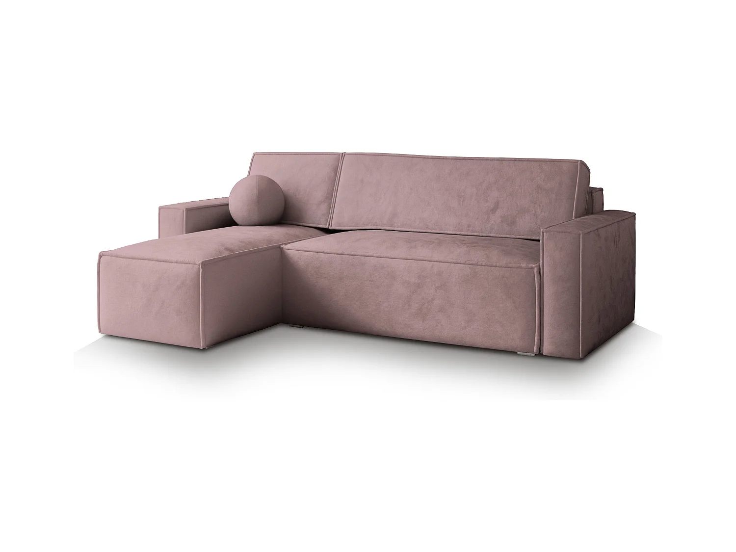 Canapé d'angle RAVELO Parme en velours avec fonction de couchage