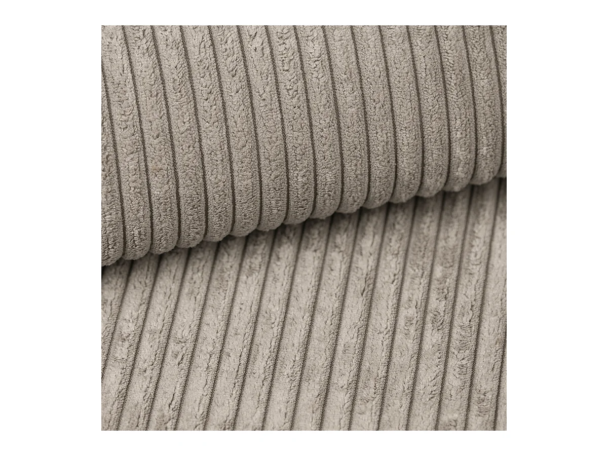 Canapé d'angle MODENZA Beige en velours côtelé avec fonction de couchage