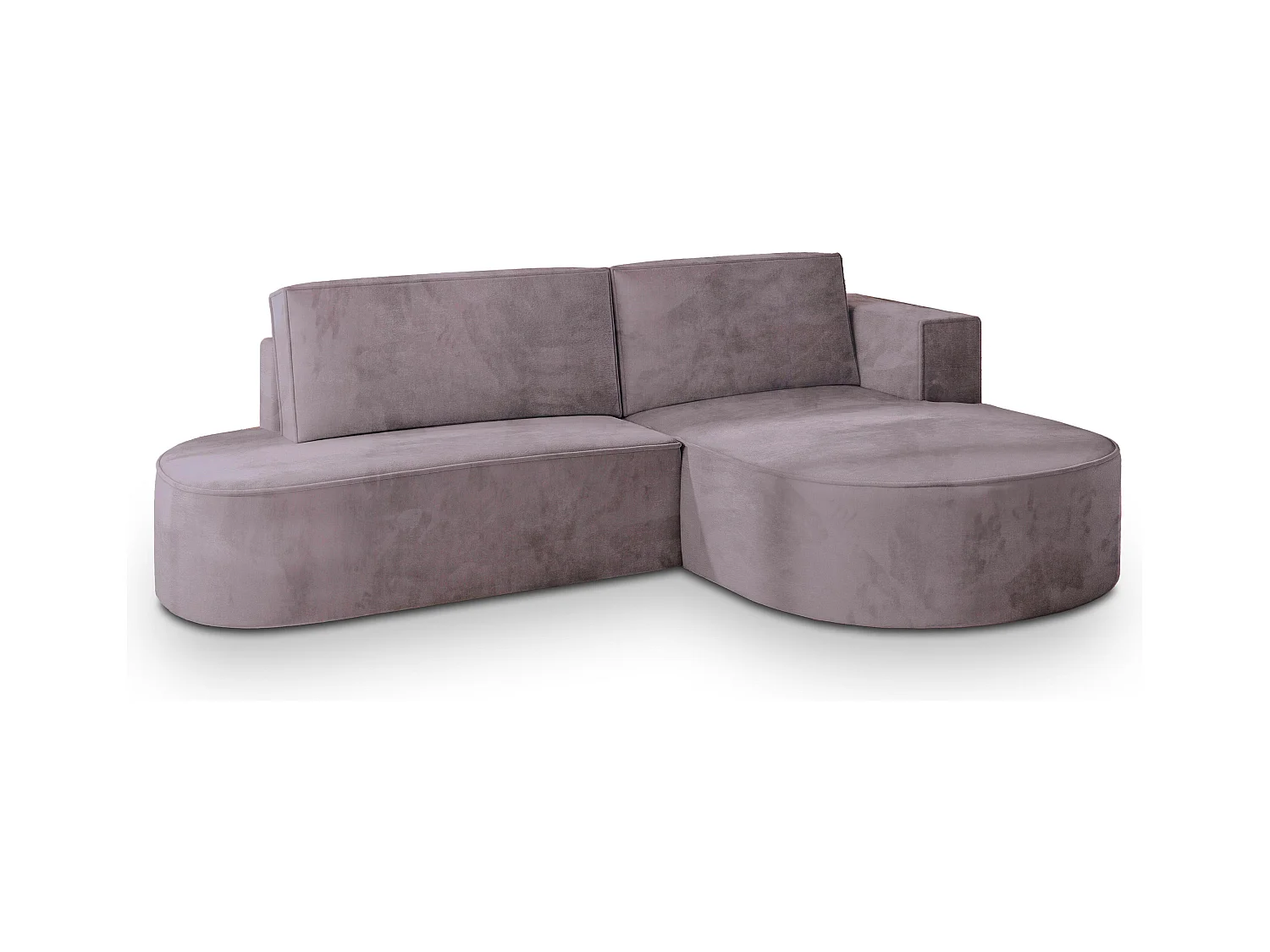 Canapé d'angle CORTIO Parme en velours avec fonction de couchage