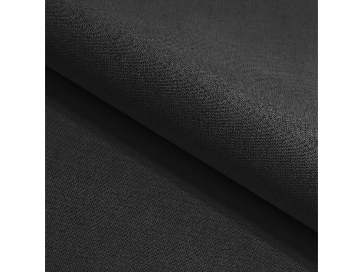 Canapé d'angle MOLLIS Noir en tissu texturé avec fonction de couchage