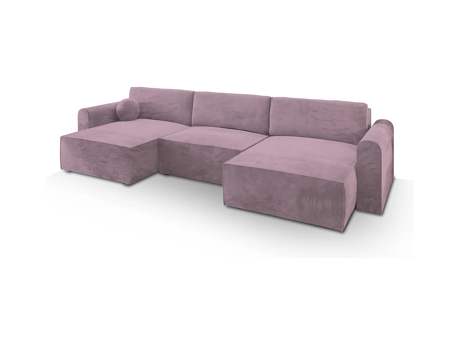Canapé d'angle FENTO Parme en velours avec fonction de couchage