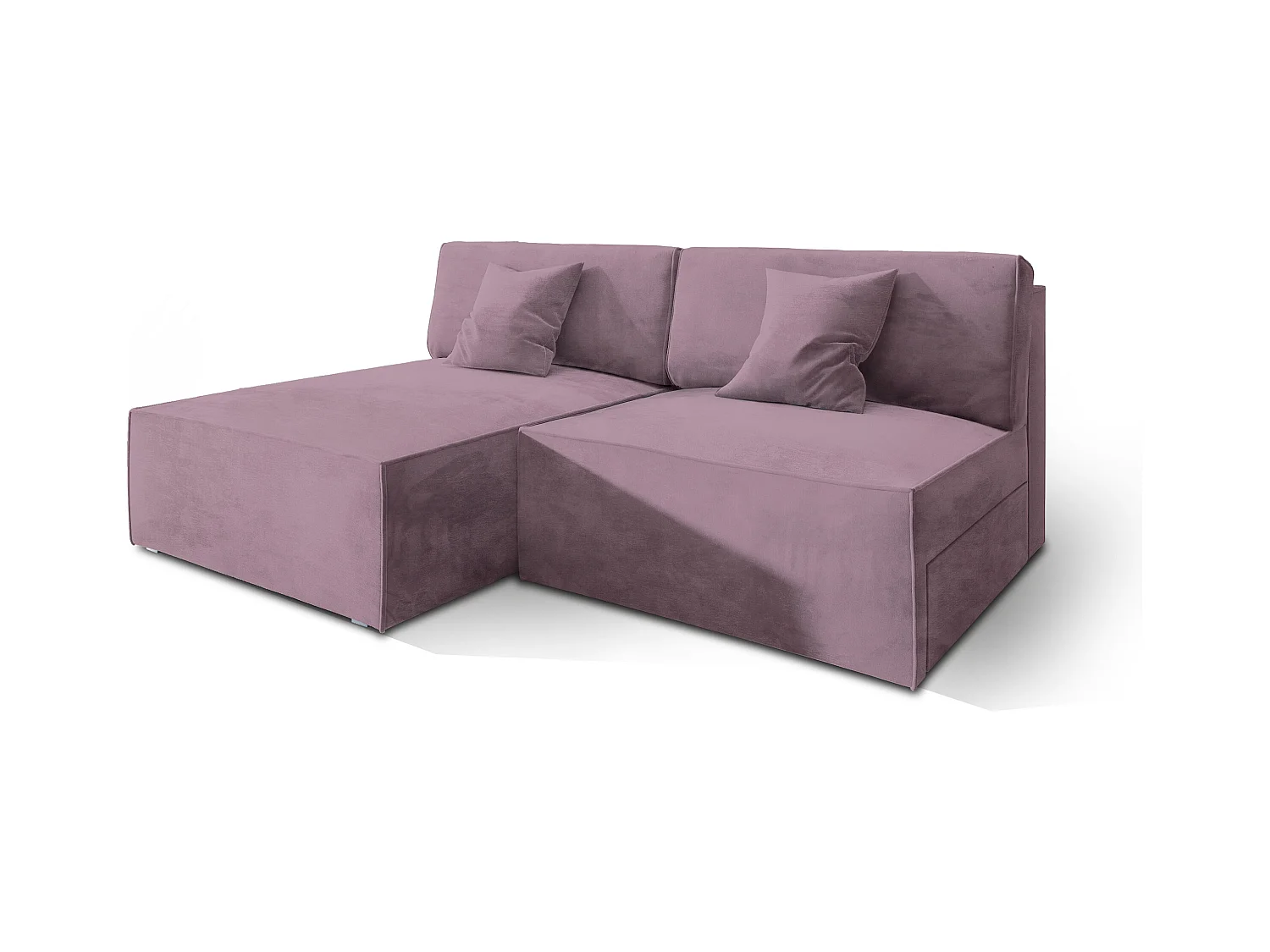 Canapé d'angle FIORO Parme en velours avec fonction de couchage