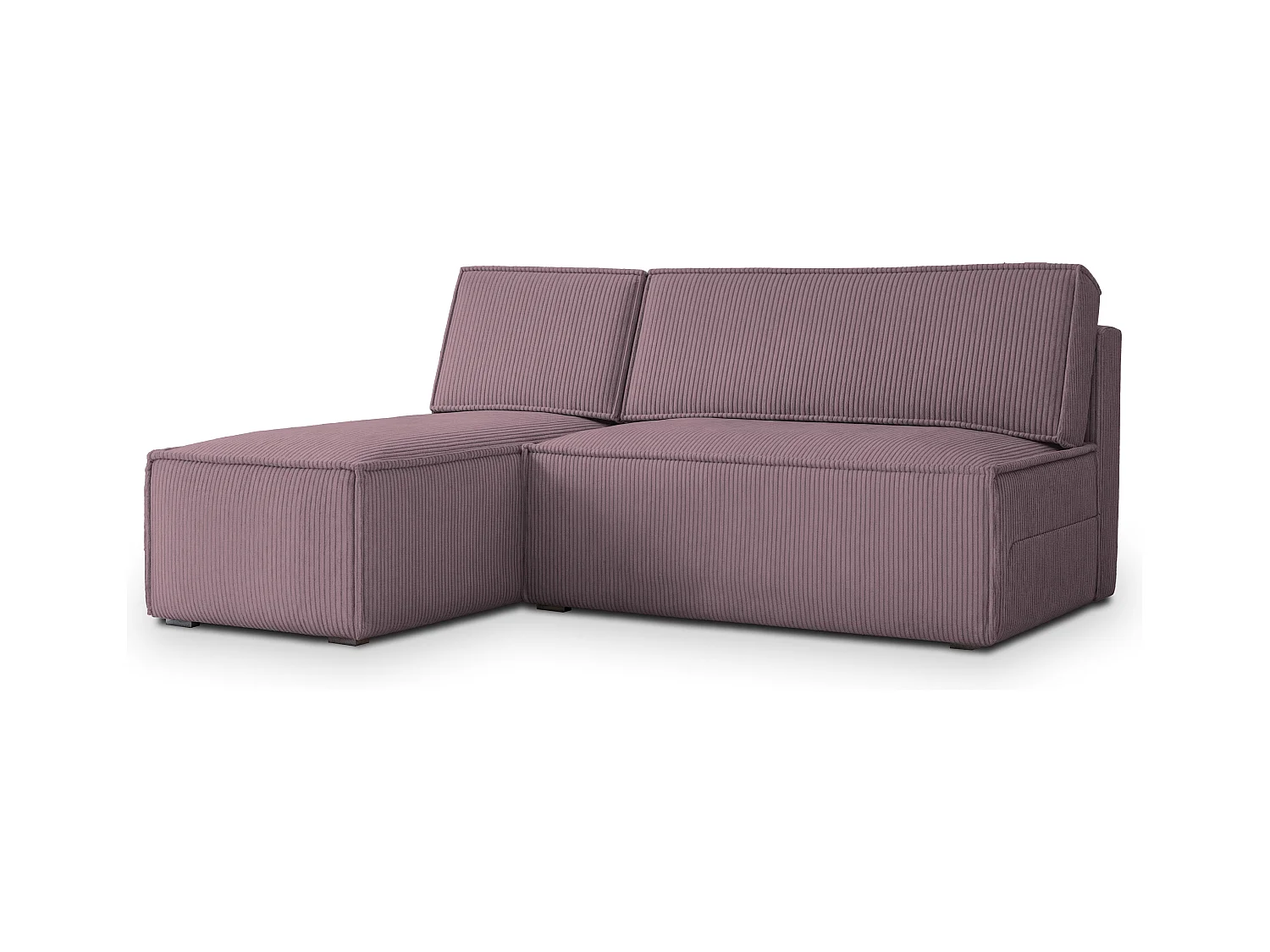 Canapé d'angle BRISO Parme en velours côtelé avec fonction de couchage