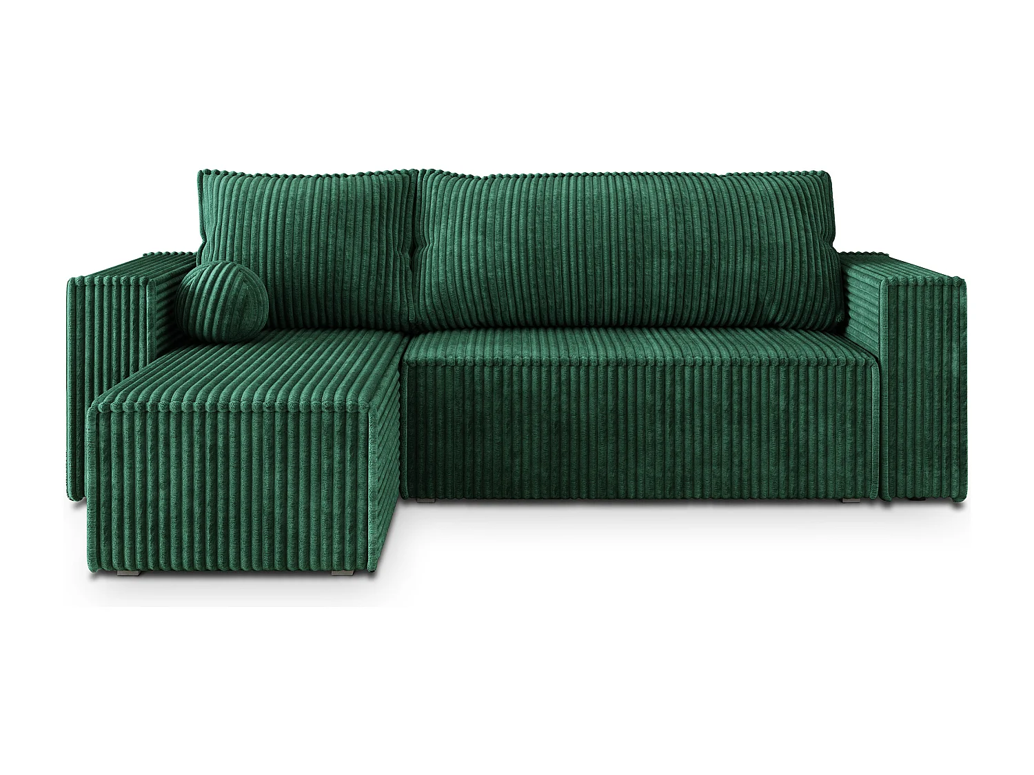 Hoekbank RAVELO van fluweel met slaapfunctie Grün