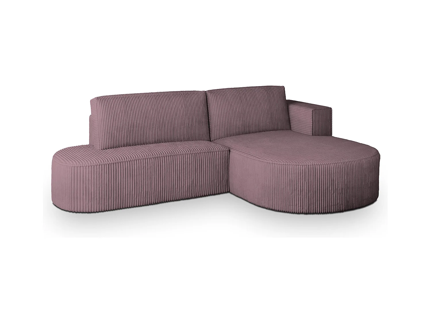 Canapé d'angle CORTIO Parme en velours côtelé avec fonction de couchage