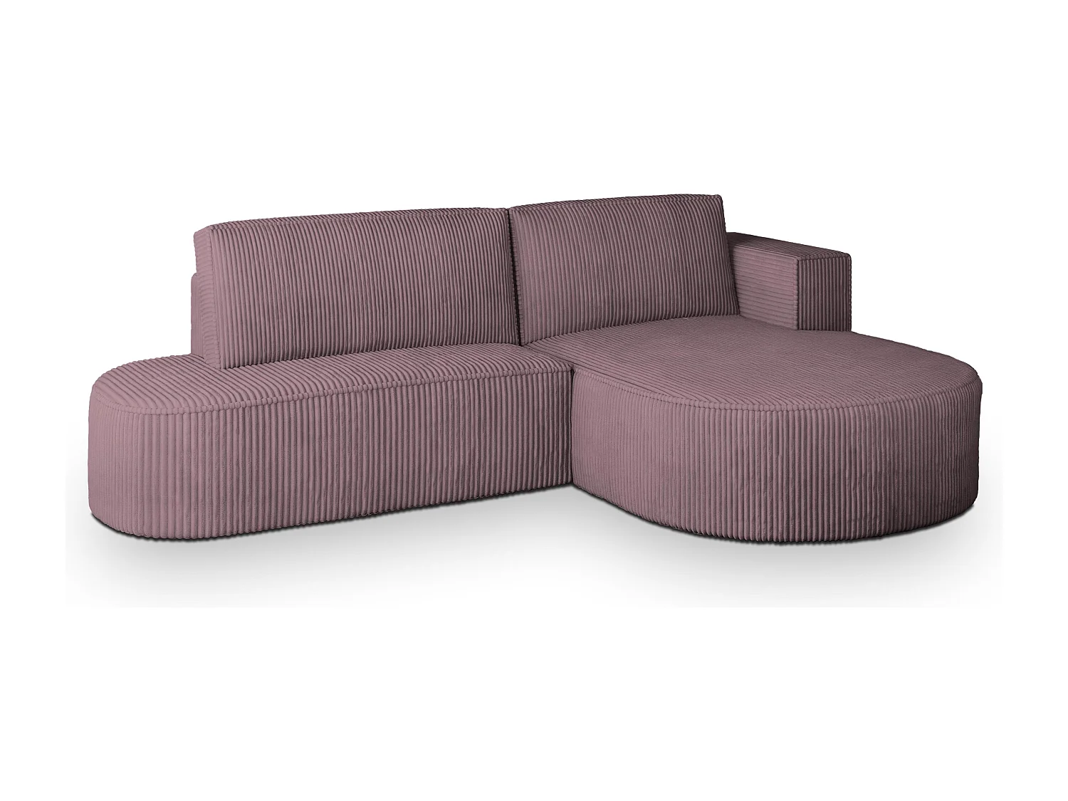 Canapé d'angle CORTIO Parme en velours côtelé avec fonction de couchage