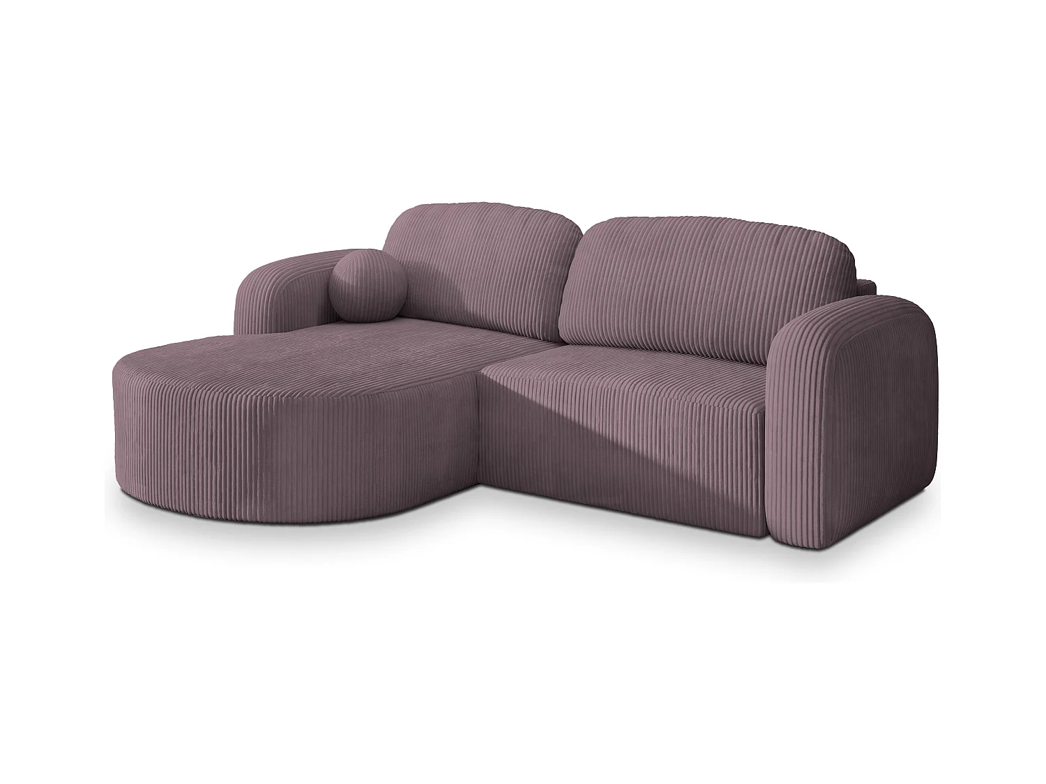 Canapé d'angle AMILIA Parme en velours côtelé avec fonction de couchage