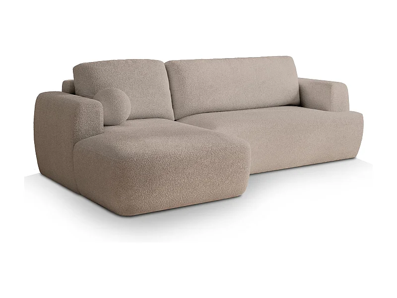 Hoekbank SENTI van fluweel met slaapfunctie Beige