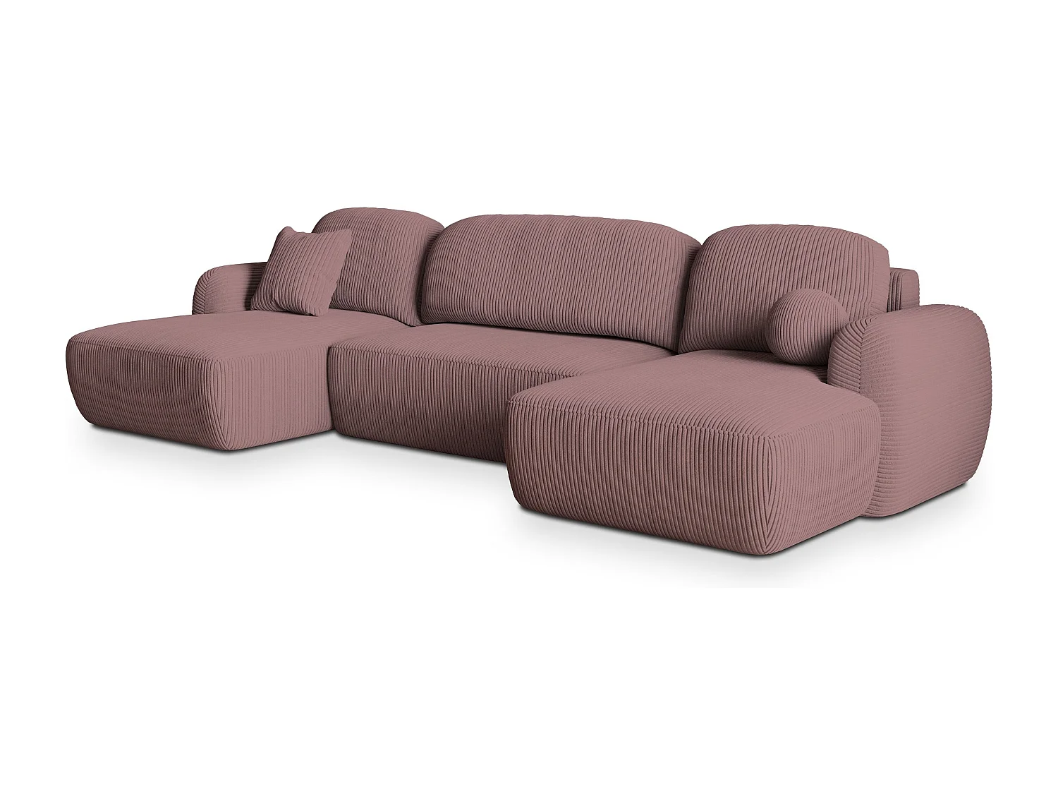 Canapé d'angle SAVONA Parme en velours côtelé avec fonction de couchage