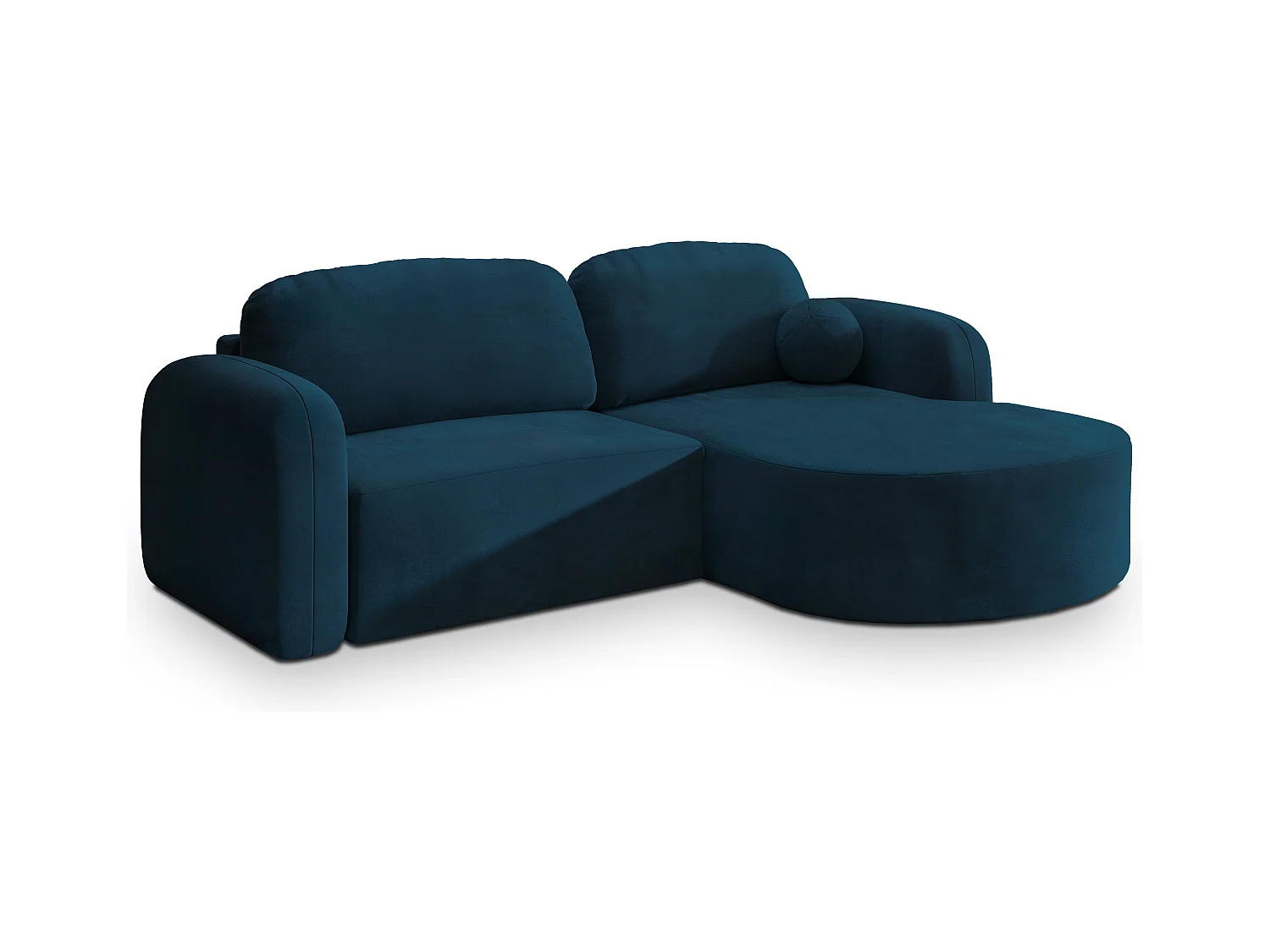 Canapé d'angle AMILIA Bleu en velours avec fonction de couchage