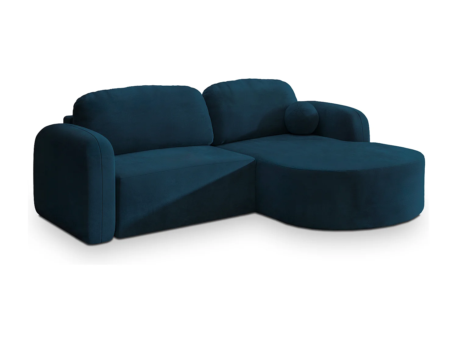 Canapé d'angle AMILIA Bleu en velours avec fonction de couchage