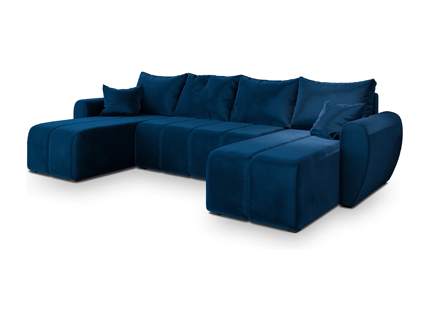 Hoekbank MADISON van fluweel met slaapfunctie Blau
