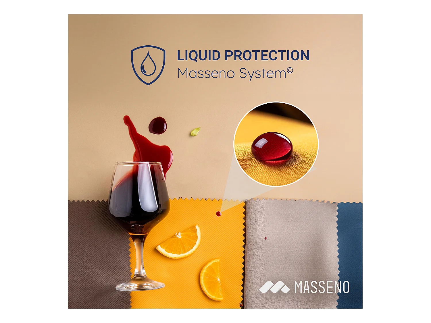 Canapé d'angle SARMO Beige en velours avec fonction de couchage