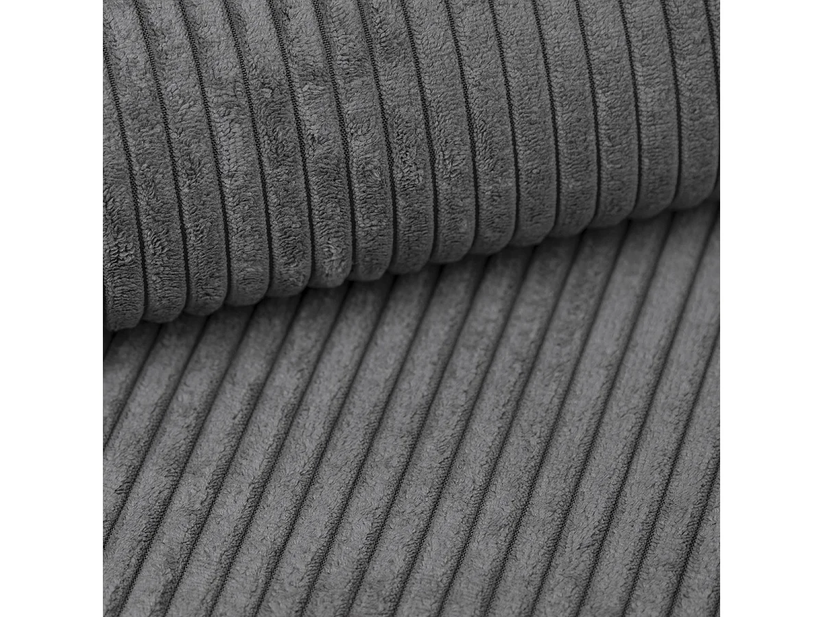 Canapé d'angle PESANO Gris en velours côtelé avec fonction de couchage