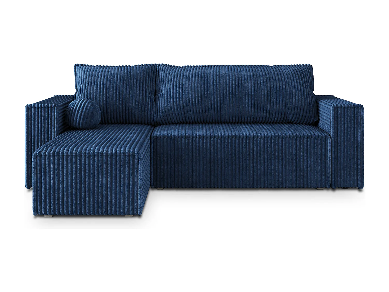 Hoekbank RAVELO van fluweel met slaapfunctie Blau