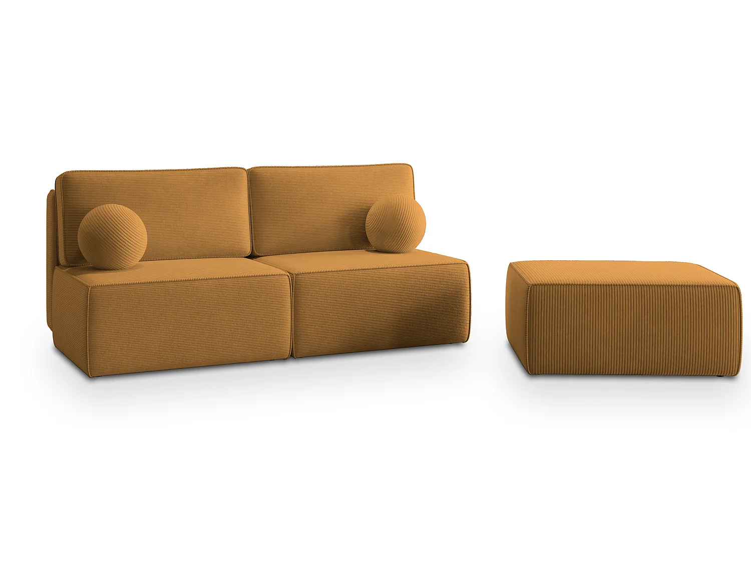 Canapé d'angle VARNA, avec fonction de couchage, velours côtelé Jaune