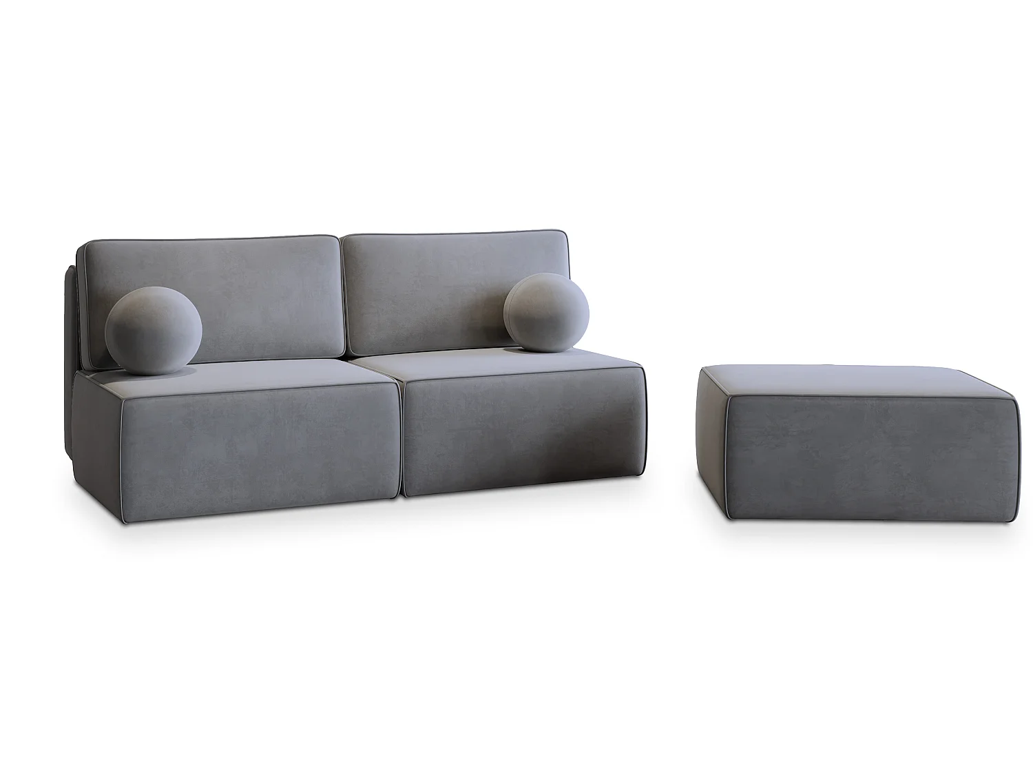 Canapé d'angle VARNA, avec fonction de couchage, velours Gris