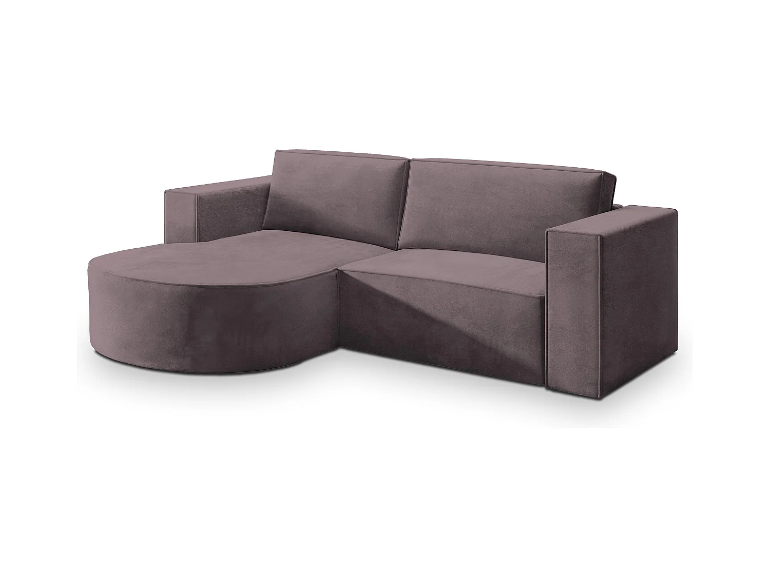 Canapé d'angle SORELA Parme en velours avec fonction de couchage