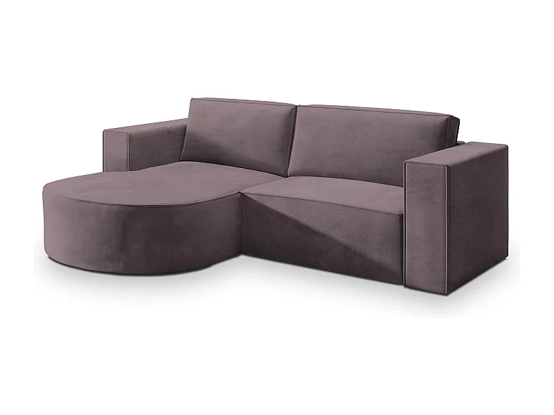 Canapé d'angle SORELA Parme en velours avec fonction de couchage