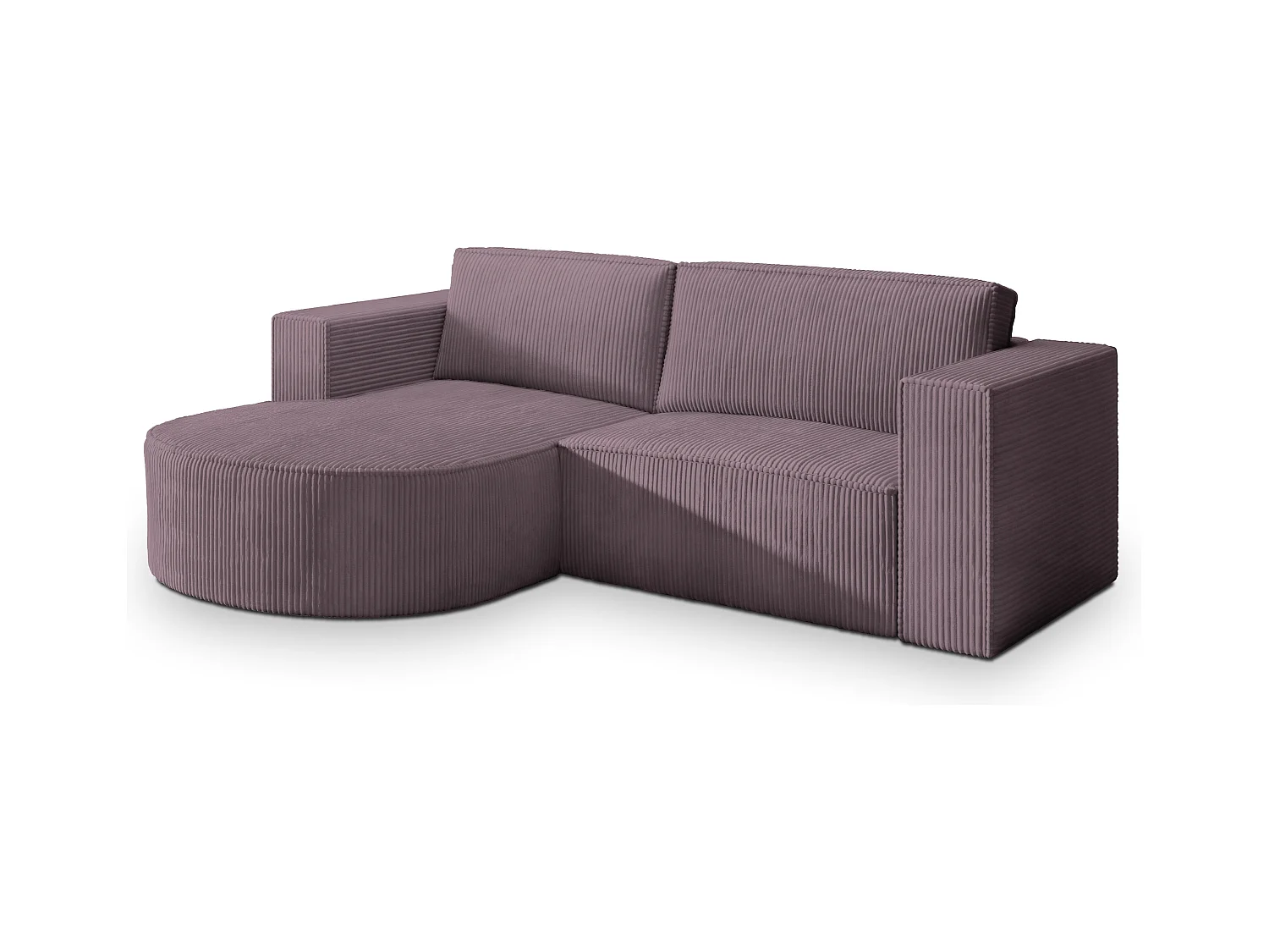 Canapé d'angle SORELA Parme en velours côtelé avec fonction de couchage