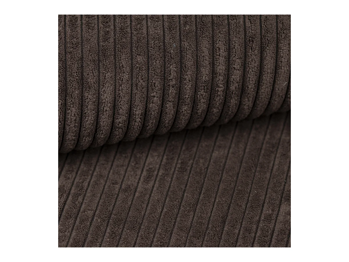 Canapé d'angle MODENZA Marron en velours côtelé avec fonction de couchage