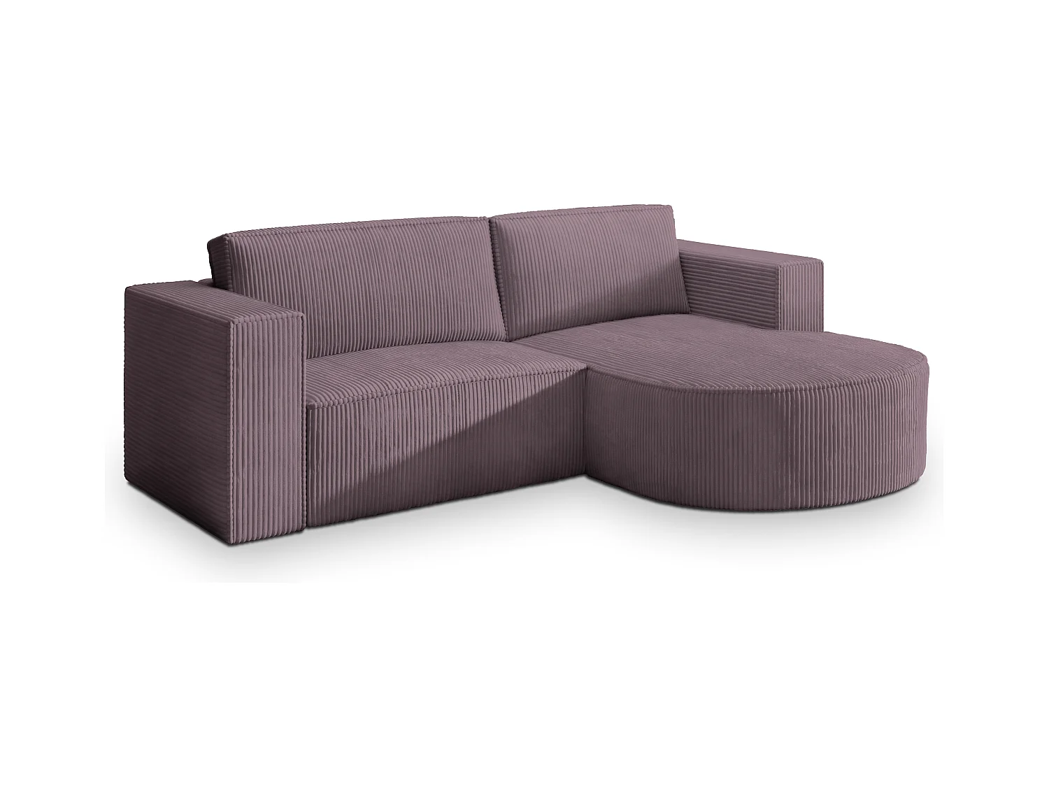 Canapé d'angle SORELA Parme en velours côtelé avec fonction de couchage