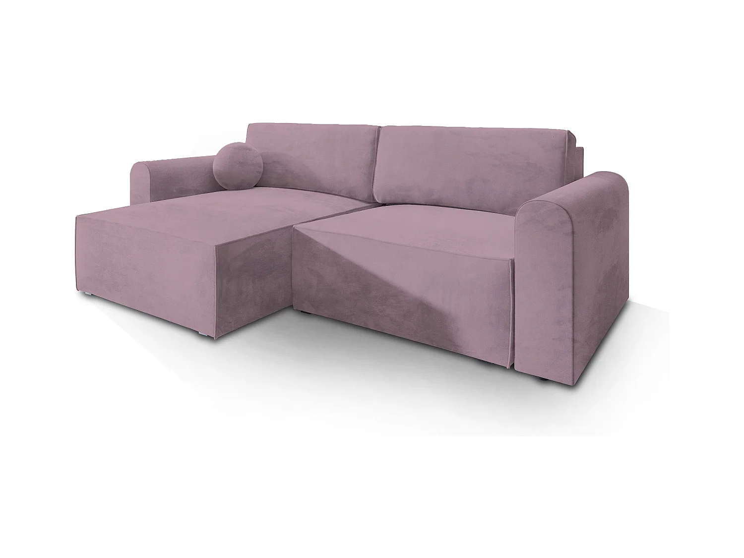 Canapé d'angle FIANO Parme en velours avec fonction de couchage
