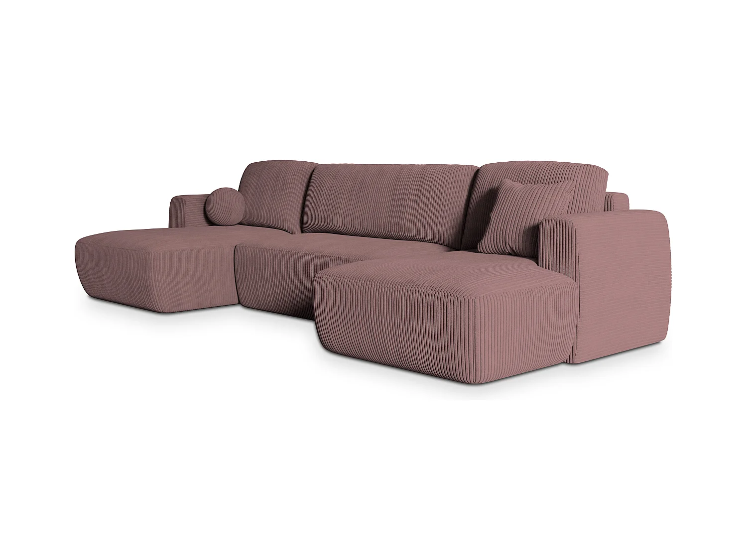 Canapé d'angle SENTUM Parme en velours côtelé avec fonction de couchage