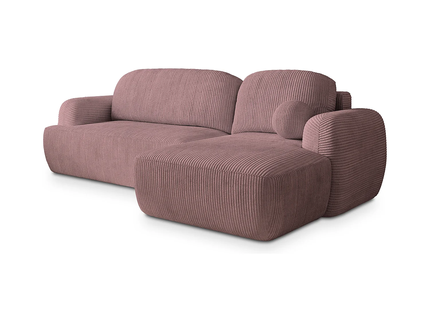 Canapé d'angle MODENZA Parme en velours côtelé avec fonction de couchage