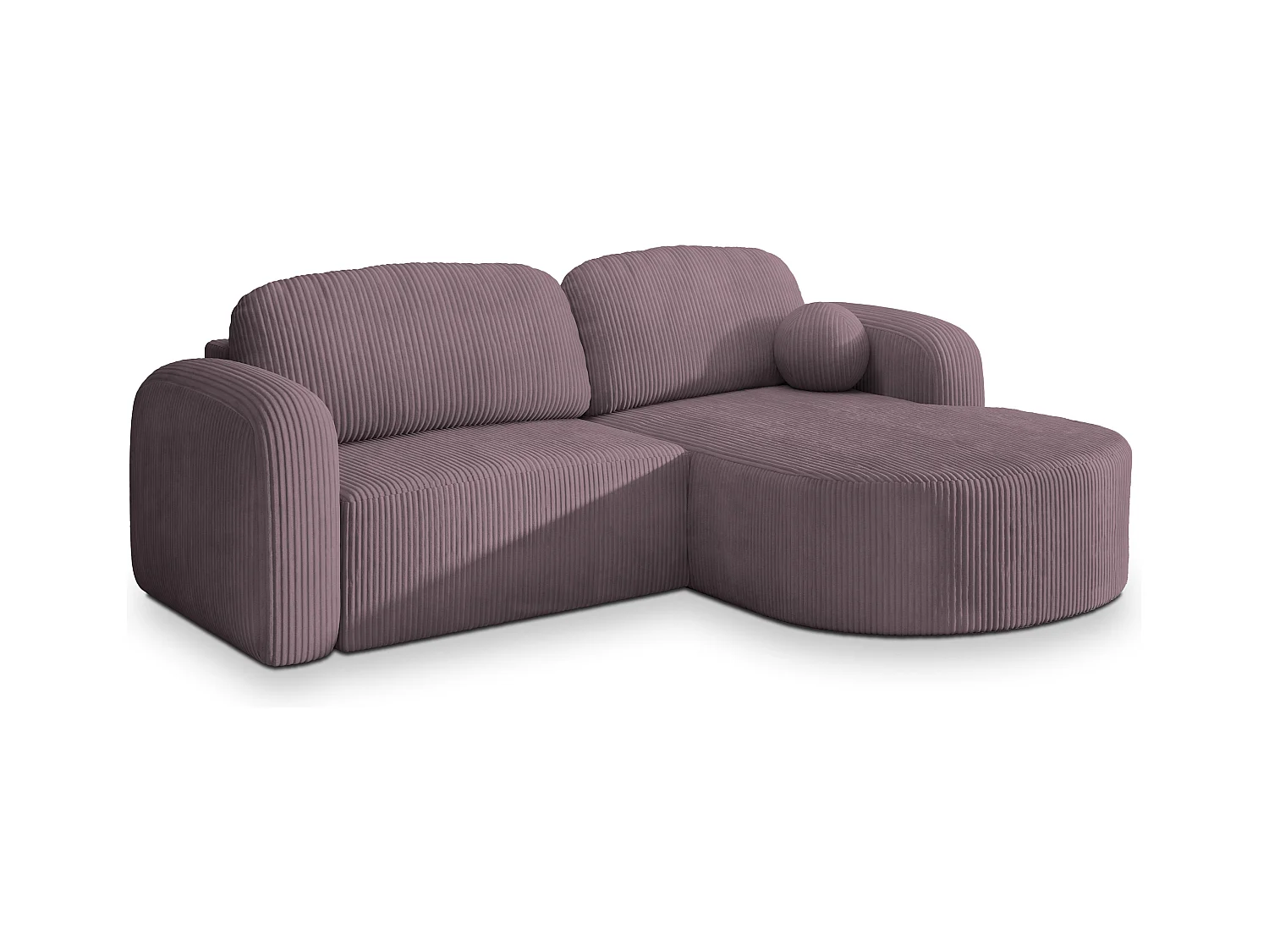 Canapé d'angle AMILIA Parme en velours côtelé avec fonction de couchage