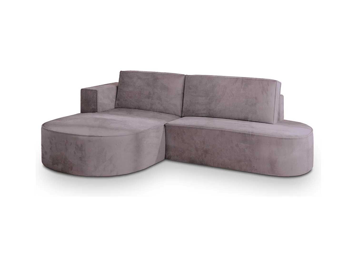 Canapé d'angle CORTIO Parme en velours avec fonction de couchage