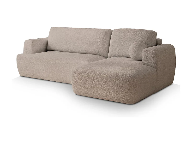 Hoekbank SENTI van fluweel met slaapfunctie Beige