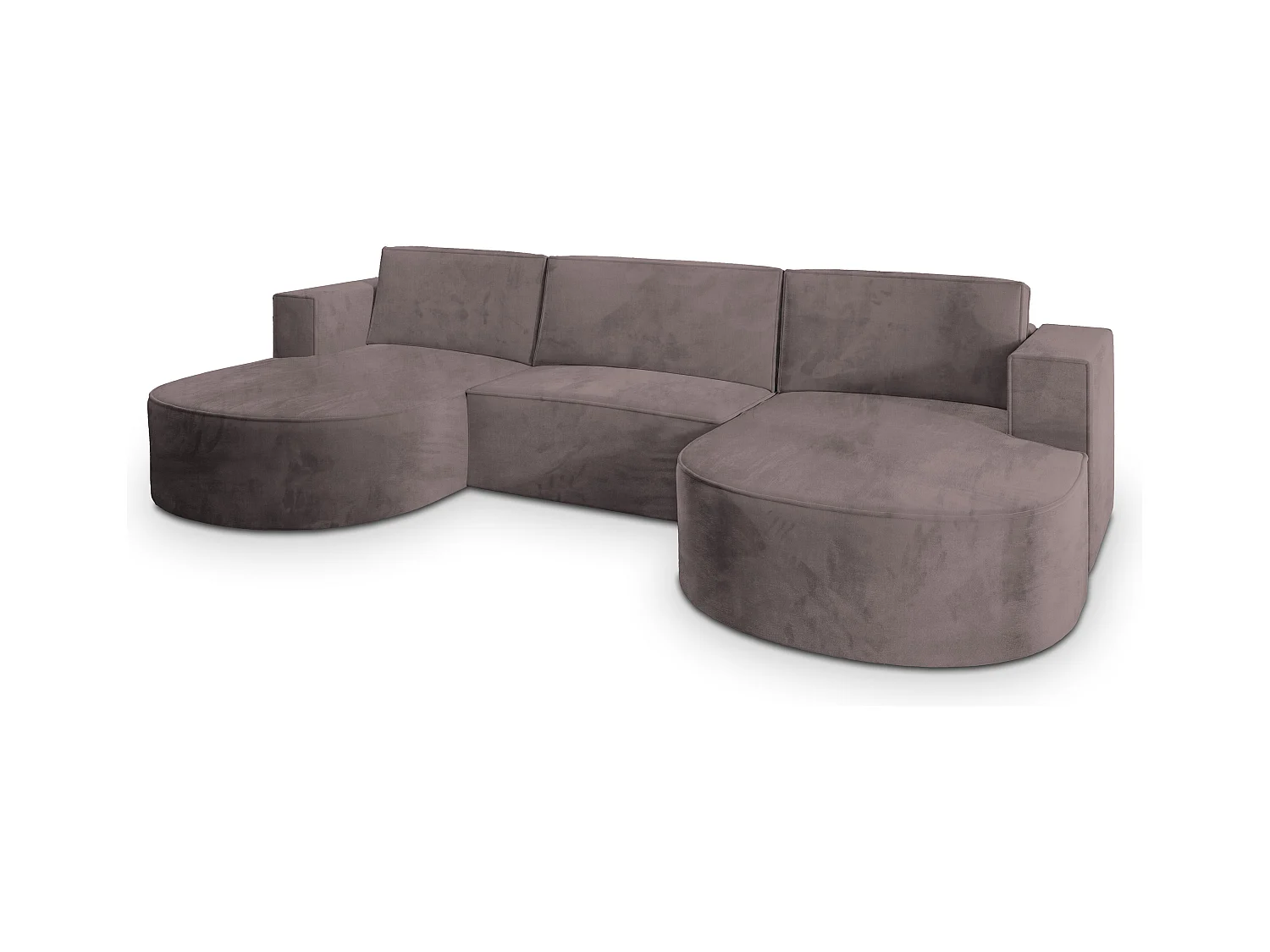 Canapé d'angle VEZZO Parme en velours avec fonction de couchage