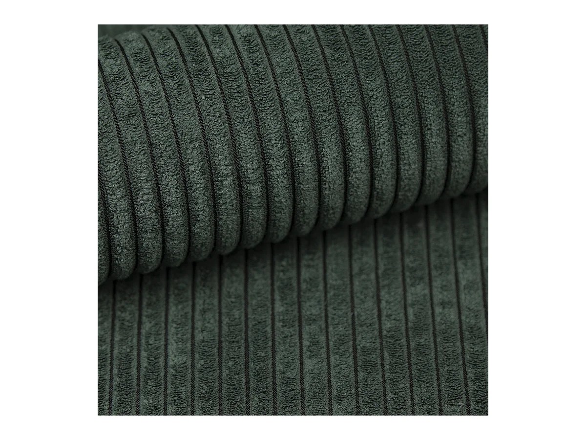 Canapé d'angle CORTIO Vert en velours côtelé avec fonction de couchage