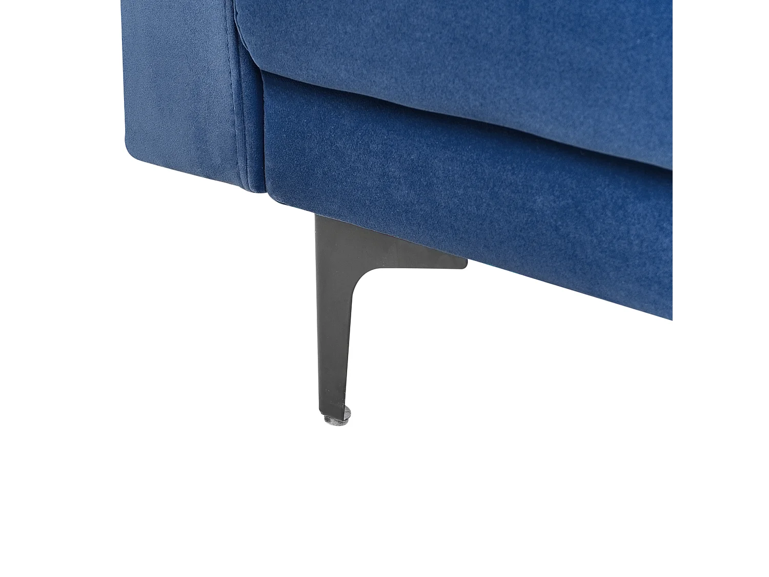 Chaiselongue Samt blau gesteppt Schlaffunktion Metallgestell schwarz Aberdeen