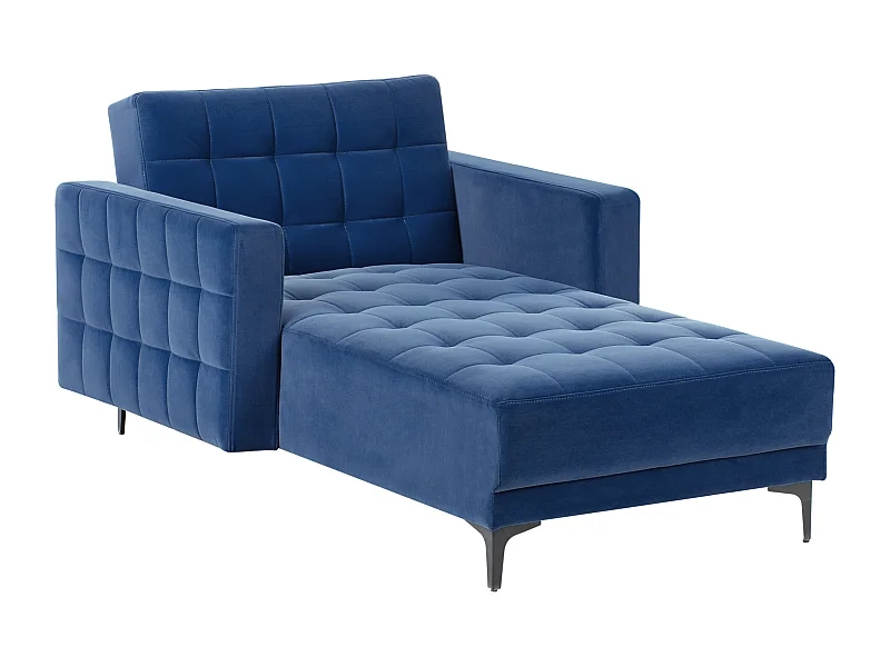Chaise longue ABERDEEN Velours Bleu
