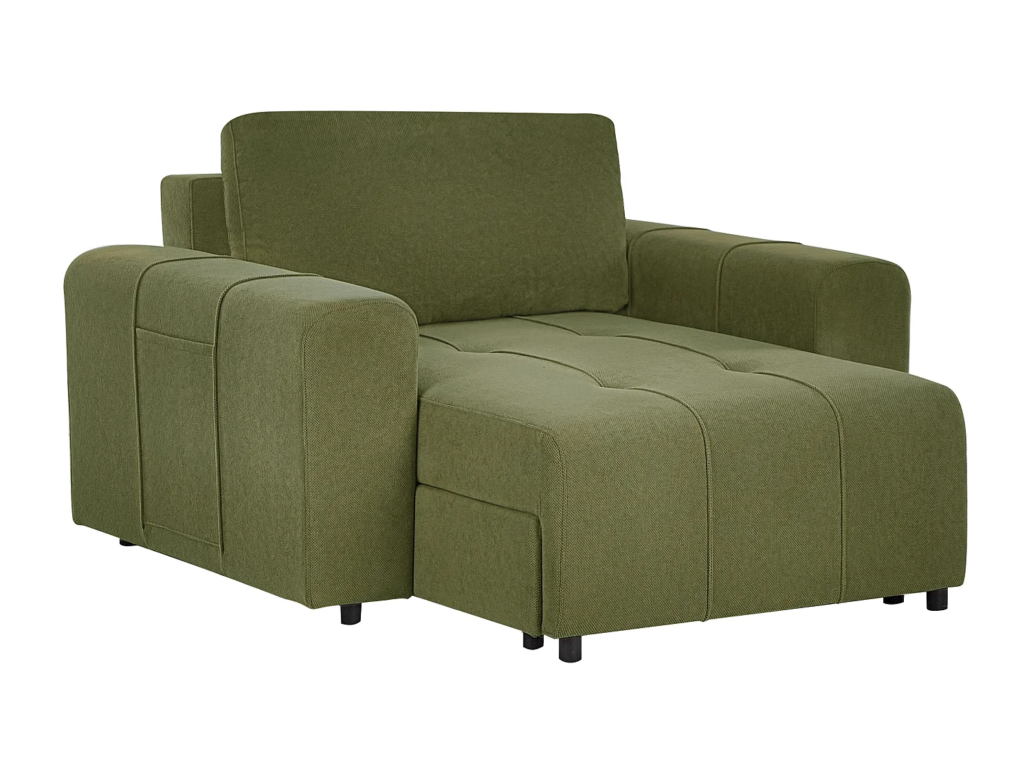 Chaiselongue Stoff grün gepolstert mit Stauraum Récamiere Innvik