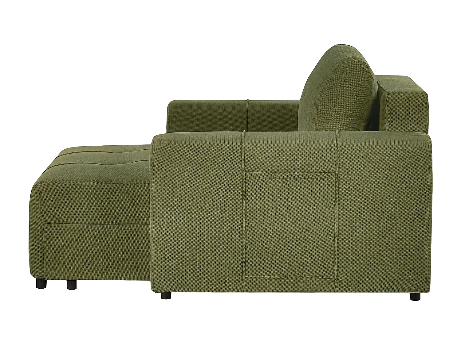 Chaiselongue Stoff grün gepolstert mit Stauraum Récamiere Innvik