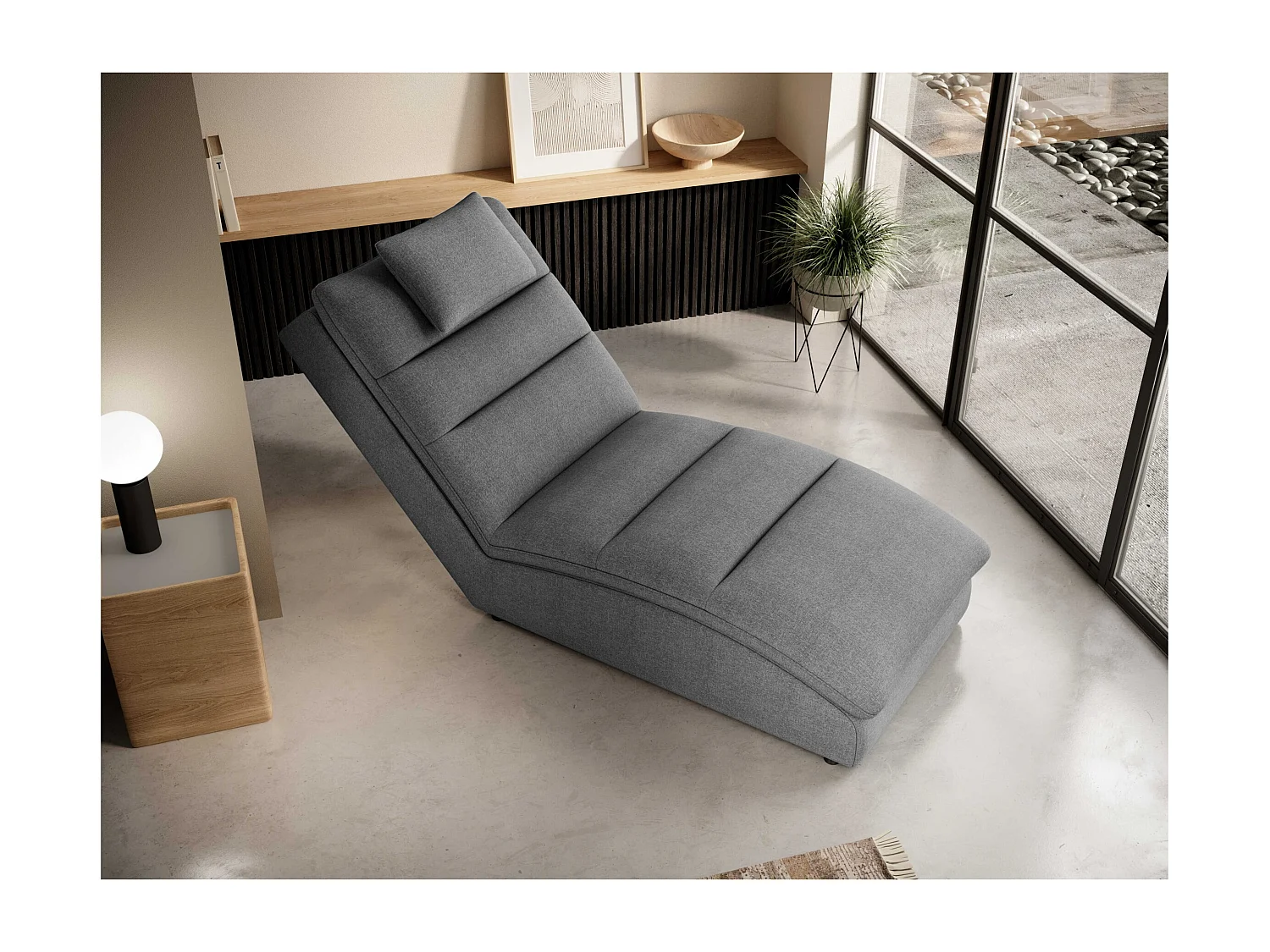 Chaiselongue Commo/Tissu/jaune