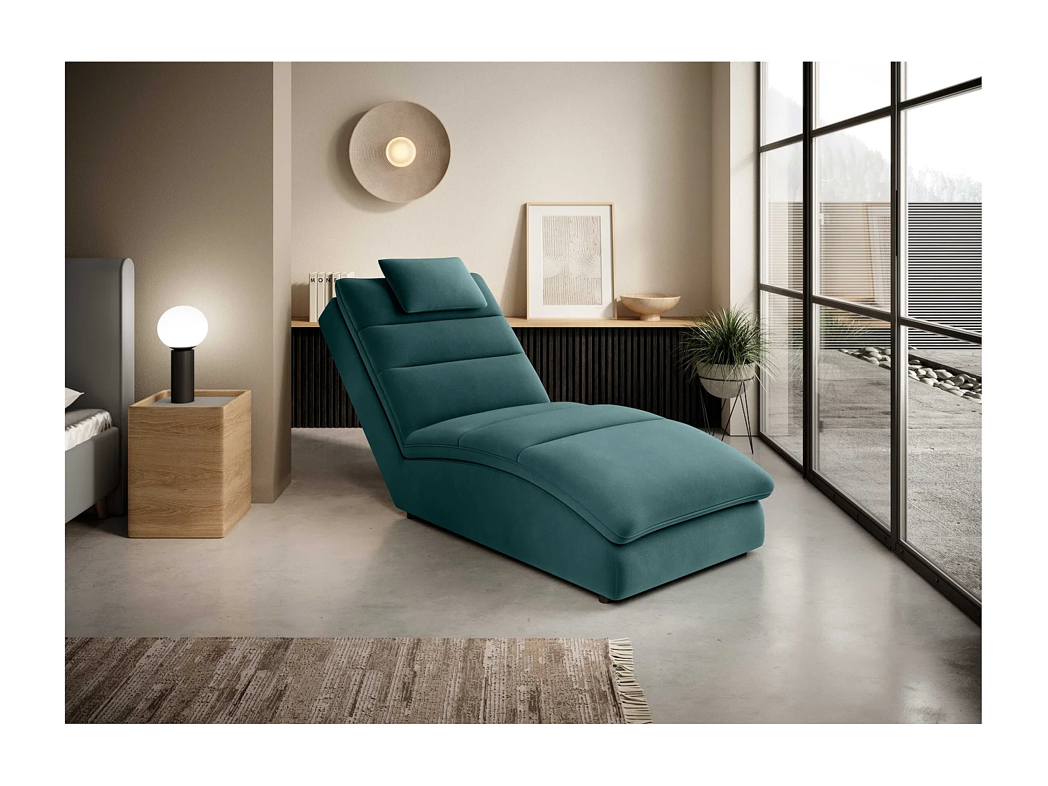 Chaiselongue Commo/Tessuto/verde
