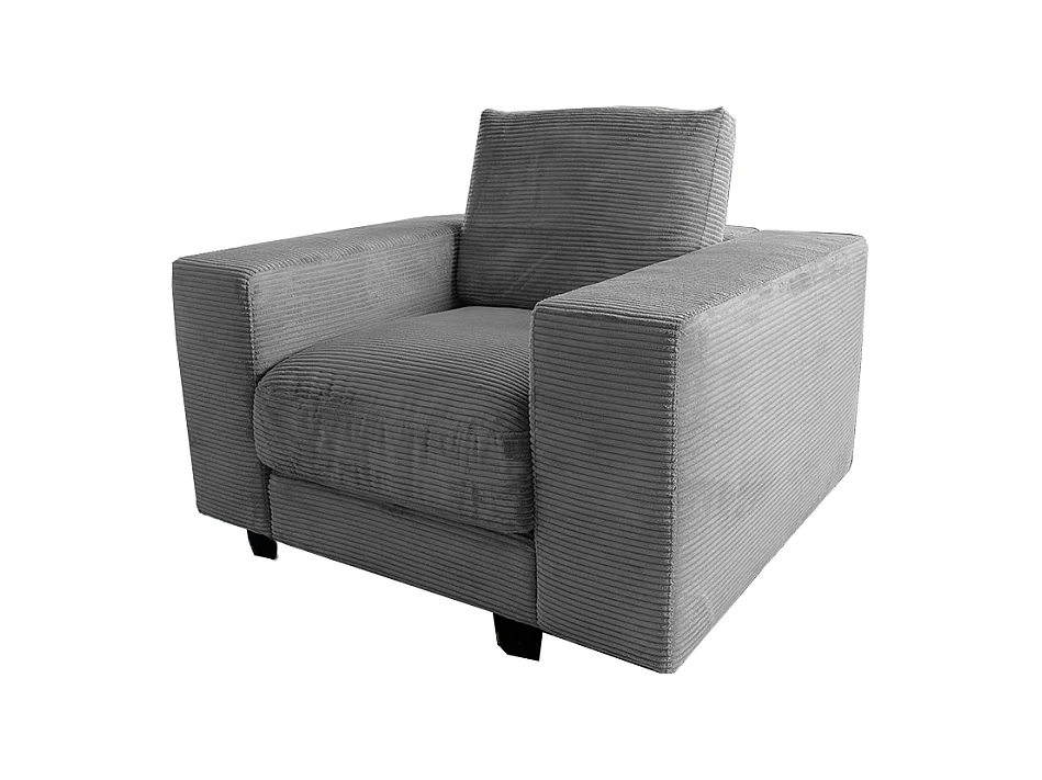 Fauteuil simple - Gris Velours côtelé - MADELINE