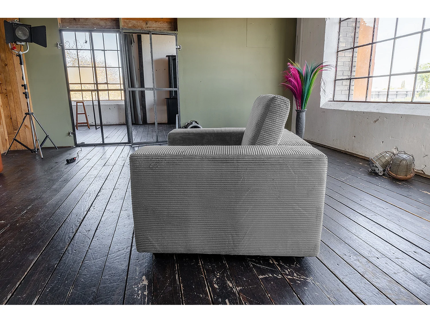 Einzelsessel - Grau Cord - MADELINE