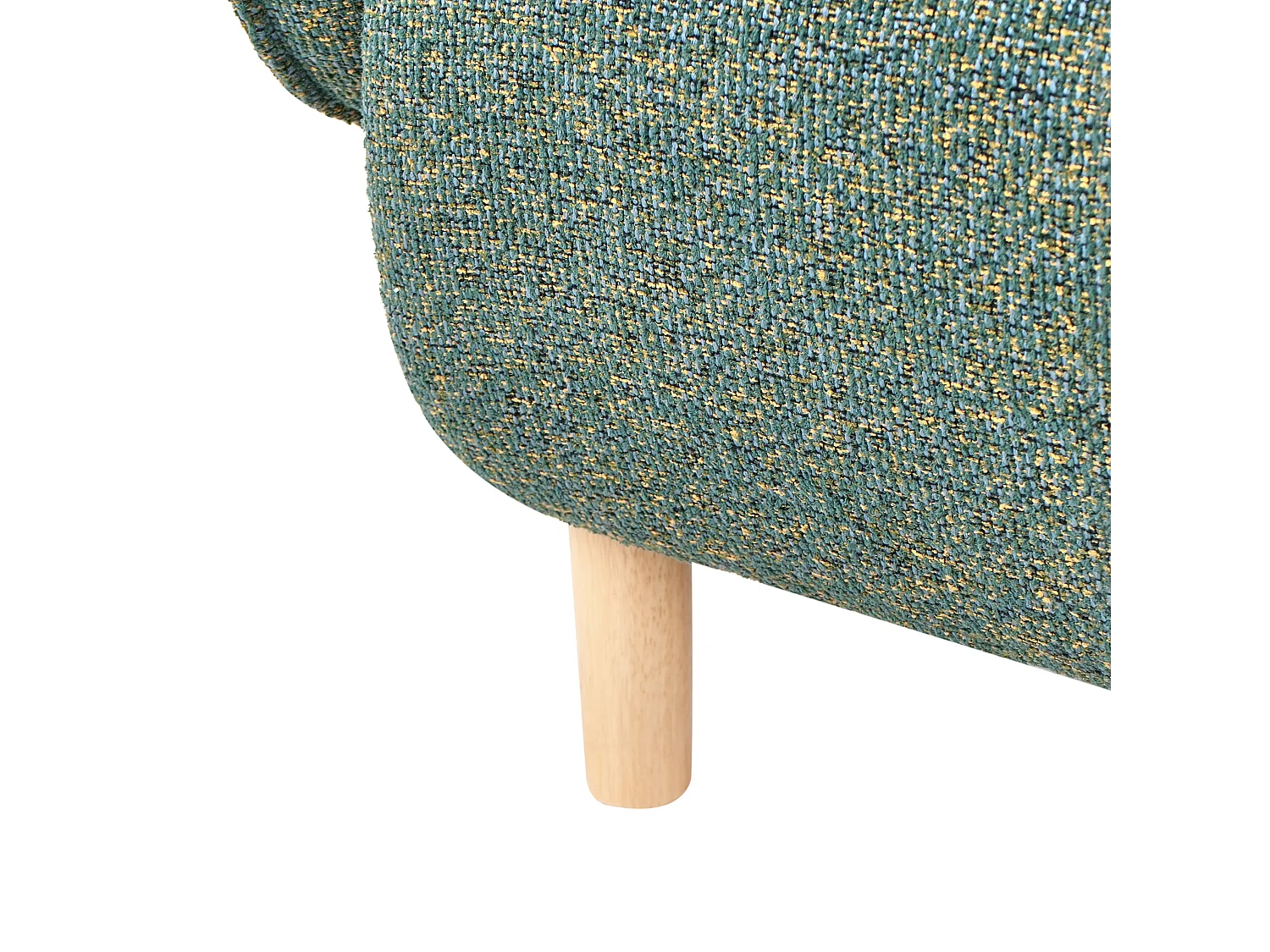 Sessel grün meliert mit abgerundeter Lehne helle Holzbeine Retro Umea