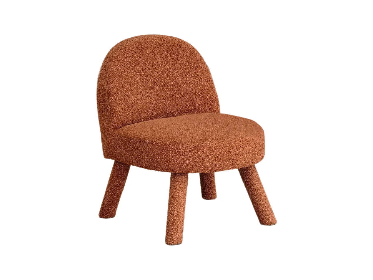Abica - Fauteuil en tissu bouclette - Rouille