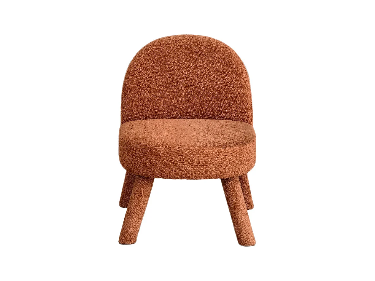 Abica - Fauteuil en tissu bouclette - Rouille