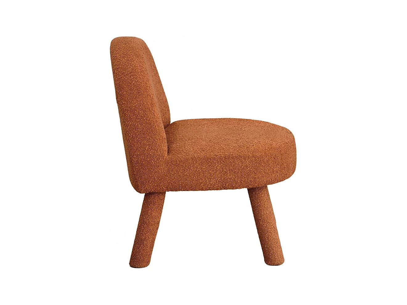 Abica - Fauteuil en tissu bouclette - Rouille