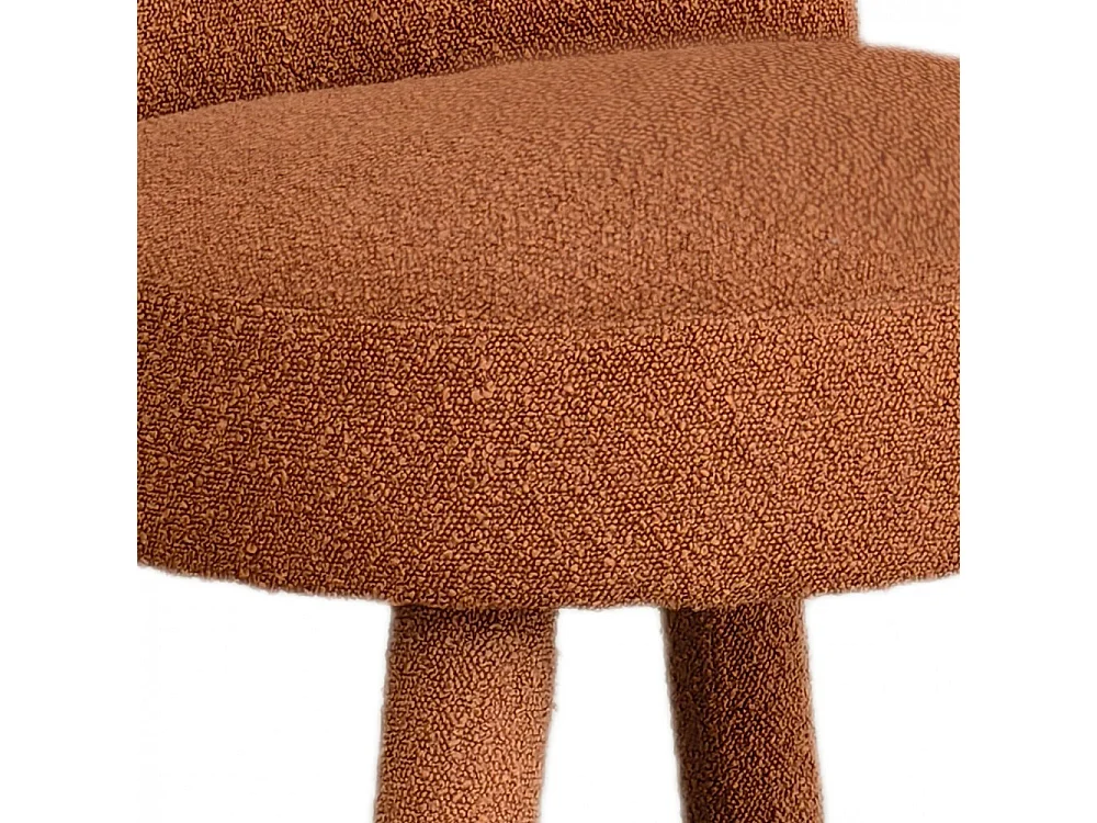 Abica - Fauteuil en tissu bouclette - Rouille