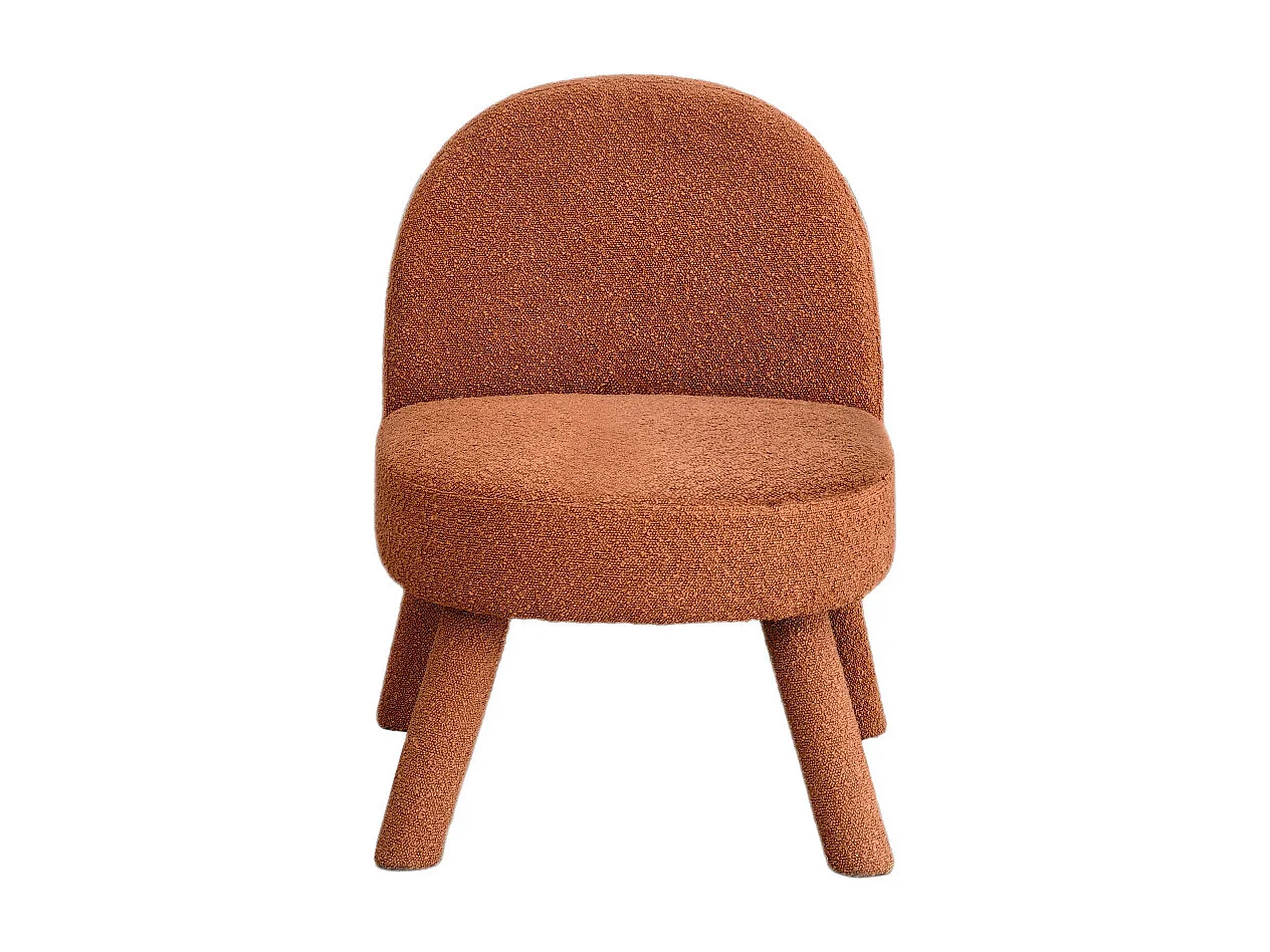 Abica - Fauteuil en tissu bouclette - Rouille