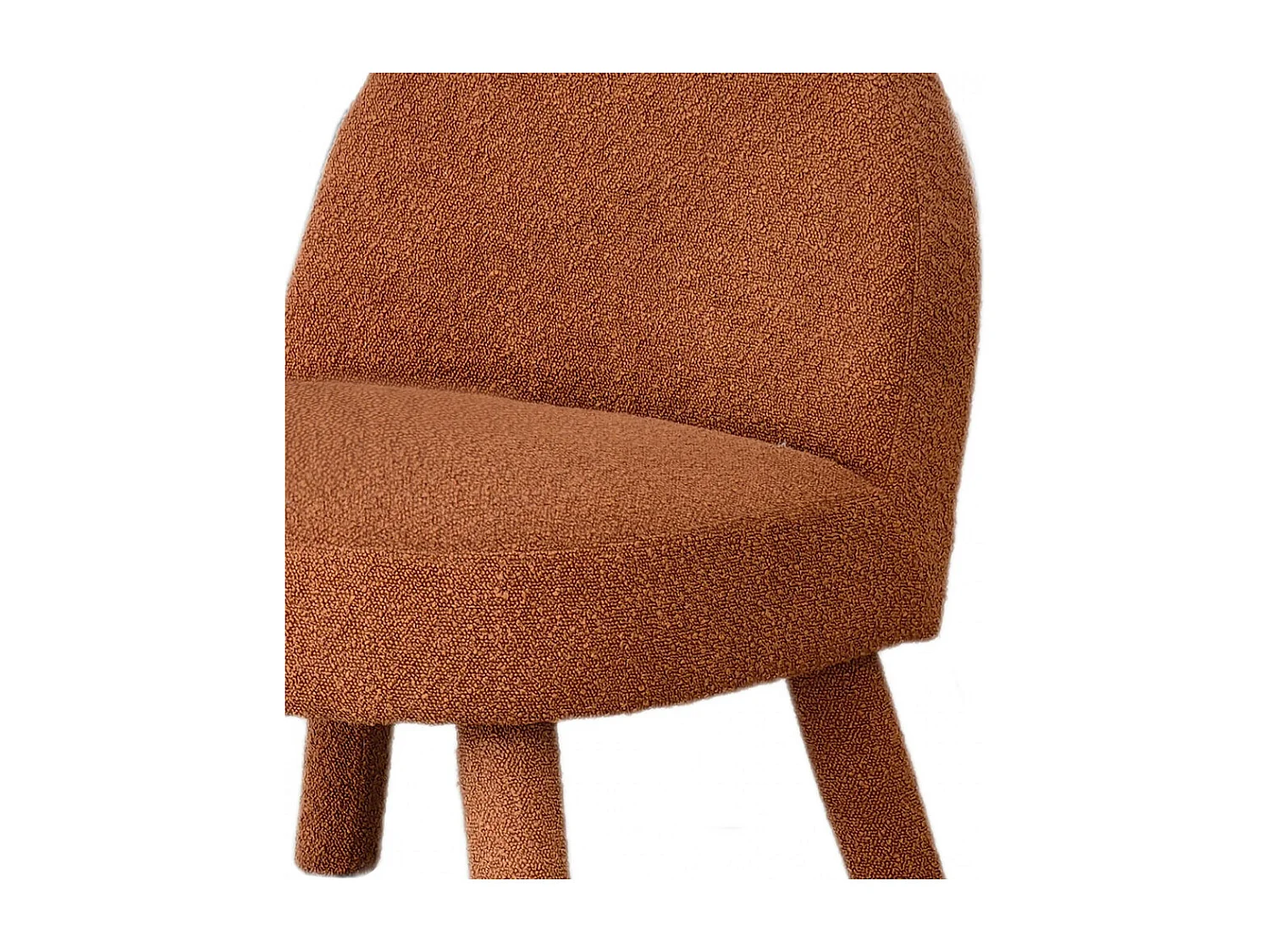 Abica - Fauteuil en tissu bouclette - Rouille