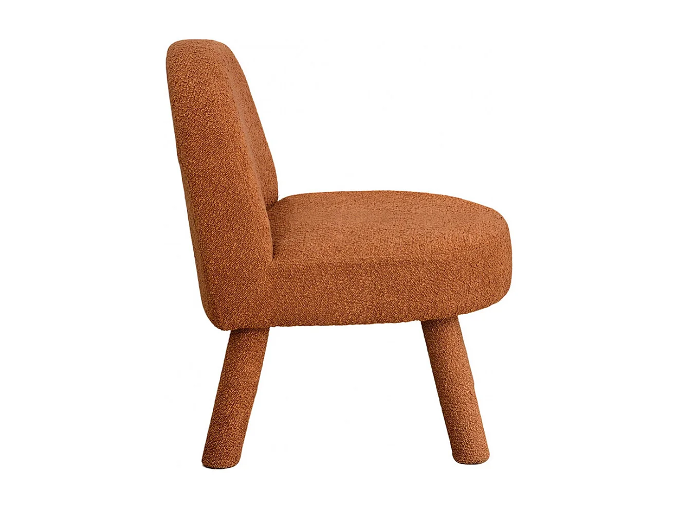 Abica - Fauteuil en tissu bouclette - Rouille